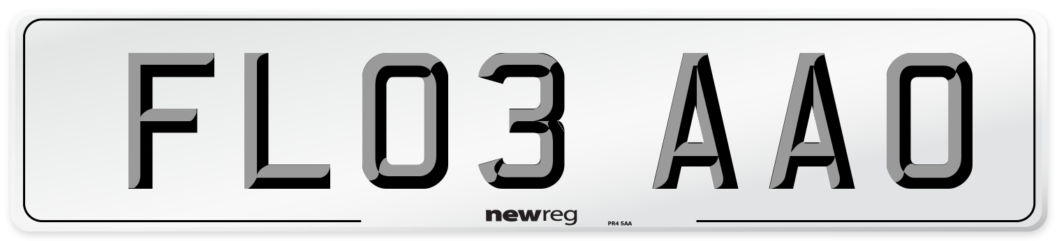 FL03 AAO Number Plate from New Reg